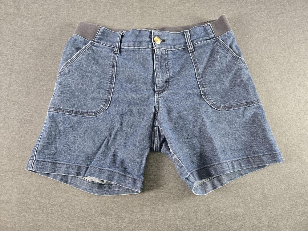 Lee Riders Shorts Womens 8 Blue Denim Utility Elastic Waist Casual Pockets